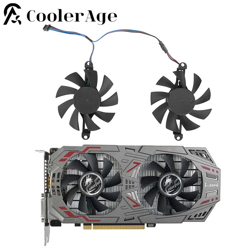 Ventilador Refrigerador De Placa De Vídeo i75MM Para Colorido GeForce GTX 950 960 1050 1050Ti 1060 P106-100 iCafe Gráfic