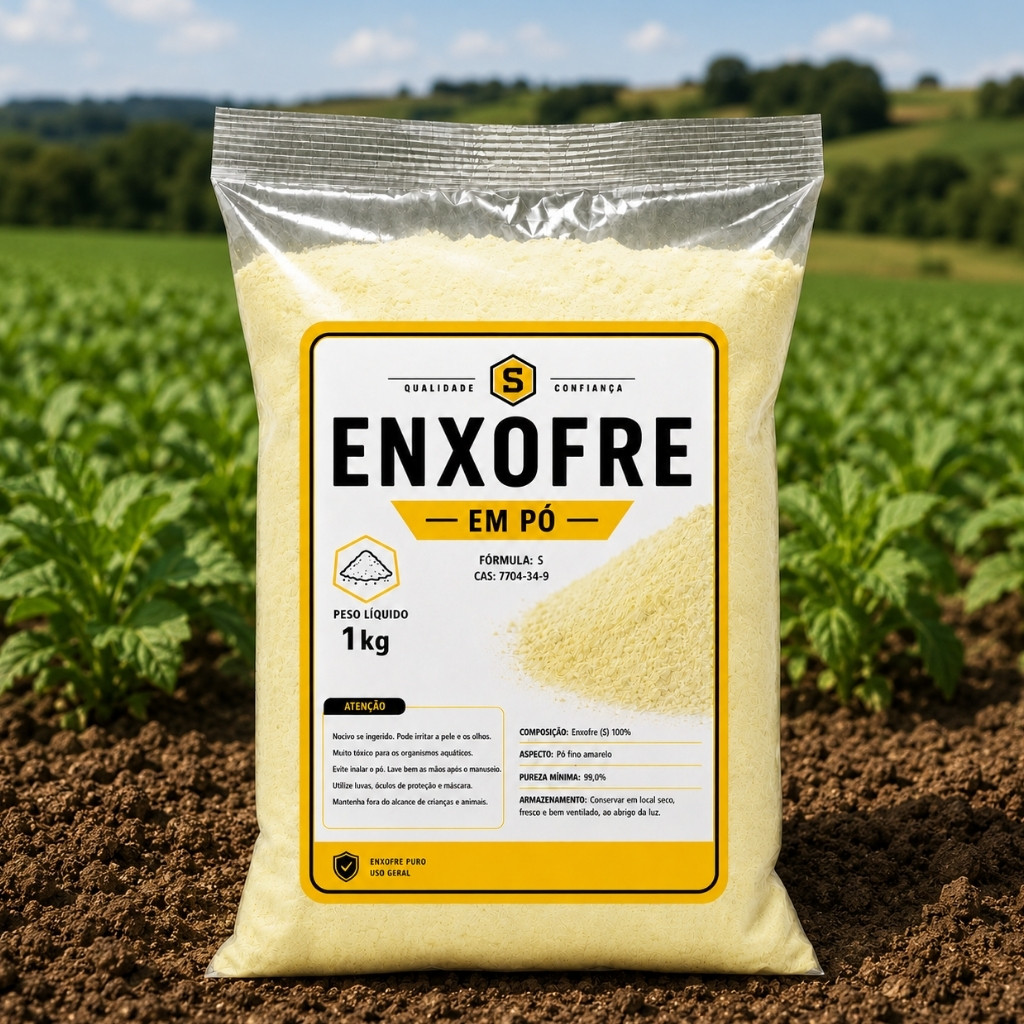 Enxofre Em Pó Puro Agrícola Fertilizante Plantas Adubo 99% Pó Amarelo
