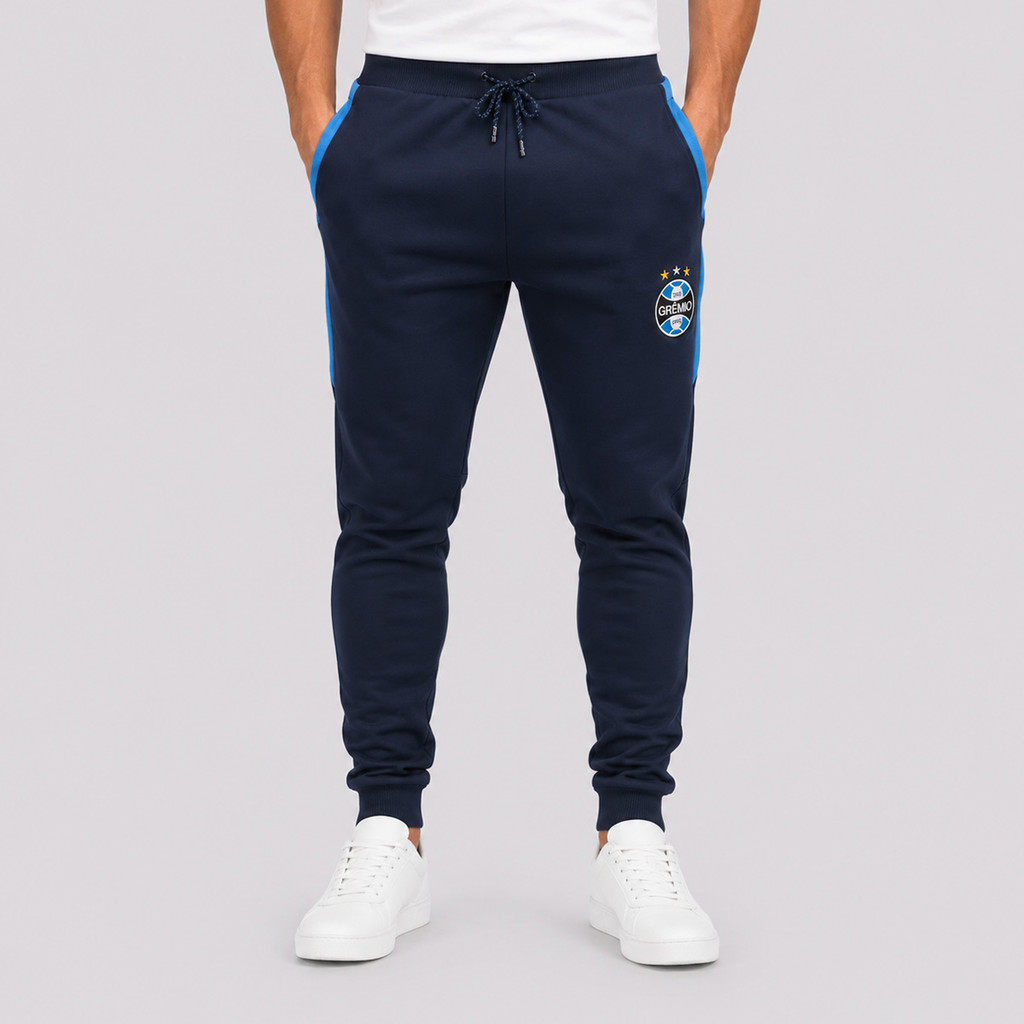 Calça Moletom Grêmio Tricolor Marinho