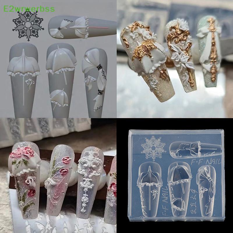 [E2wrwerbss] 1 Peça Molde De Silicone Para Unhas Desenho Animado Sonho Guarda-Chuva De Renda 3d Joias Artísticas E Criat