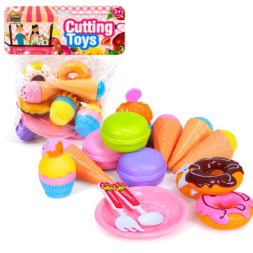 Conjunto De Comidinhas Divertido Com Doces Variados De Brinquedo Para Um Faz De Conta Castela