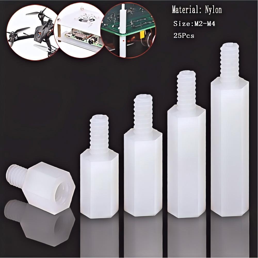 25 White Nylon Single-Head Durable Plastic Hardware Accessories Multi-Purpose Cable Clips or Wire Management Clips