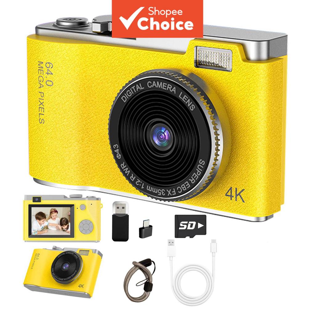 Câmera portátil para iniciantes: tela de 2,4 pol., autofoco, tecnologia de captura, fotos 48 MP, gravação de vídeo