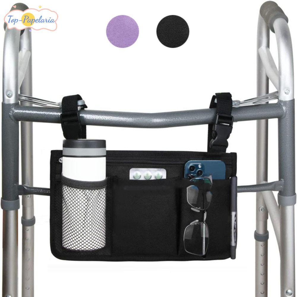 Bolsa Lateral Perfumada Para Cadeira De Rodas , Universal Apoio De Braço Com Faixa Reflexiva , Suporte Copo