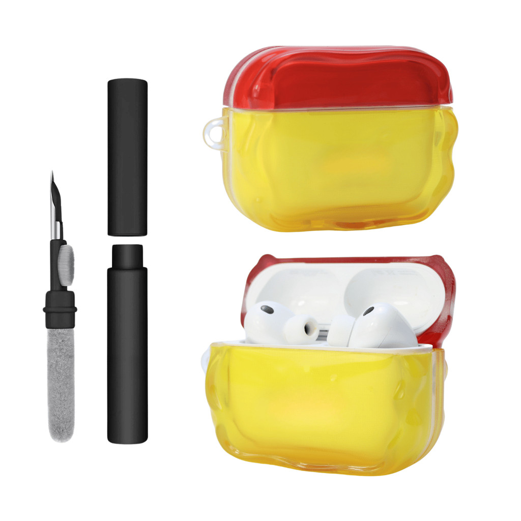 Kit Limpador para Fones e Capa Protetora de Silicone Nerdcase para AirPods Pro 3, Lego Brick