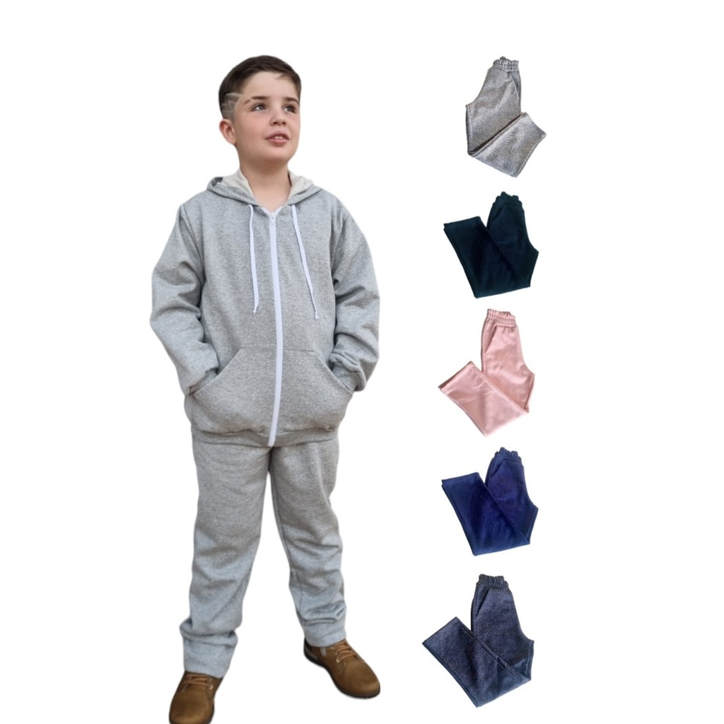 Conjunto De Moletom Infantil Flanelado Quentinho Premium