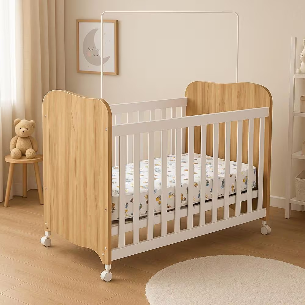 Berço Americano Duda com Colchão Herval Baby Encanto Peroba Móveis
