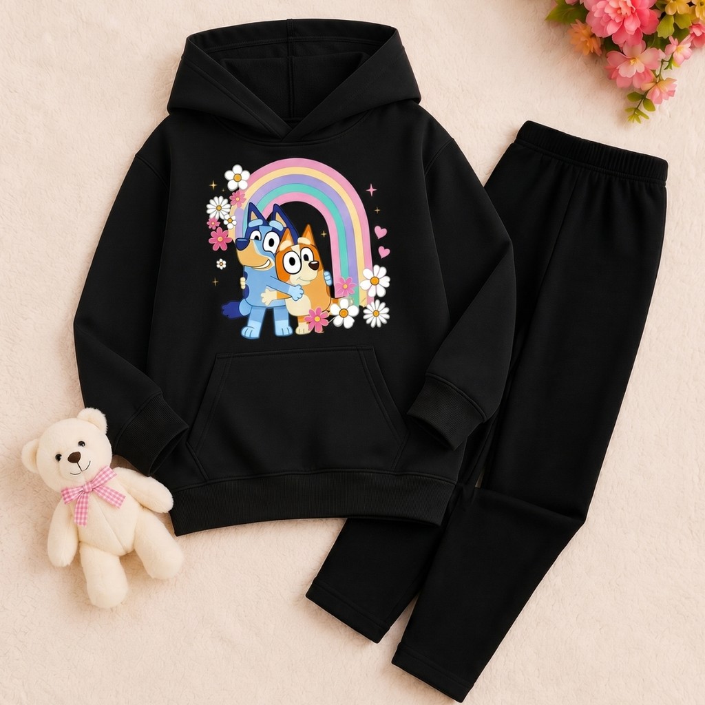 Conjunto Infantil Bluey Legging Flanelado e Moletom