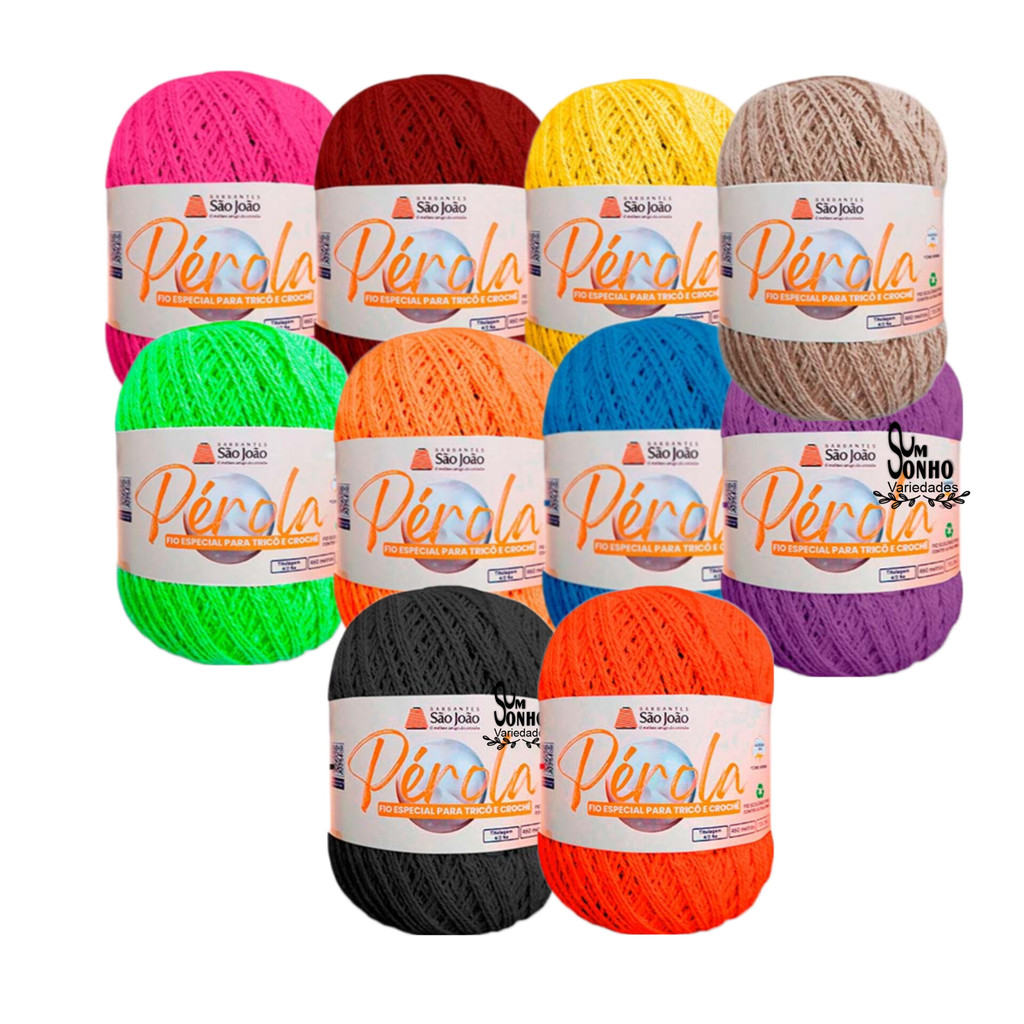 KIT 10 Linha Pérola Novelo 460 metros