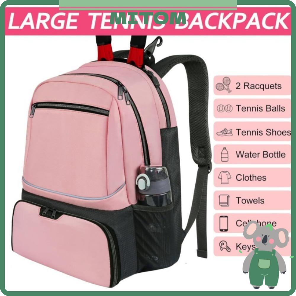 Mochila De Tênis MITOM , Forte Para Raquetes De Pickleball Com Fecho De Zíper , Pacote De Raquete Esportiva Durável Cont