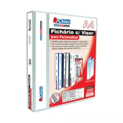 Fichário revestido com cristal A4 Branco 40mm 1711 com 2 argolas Chies