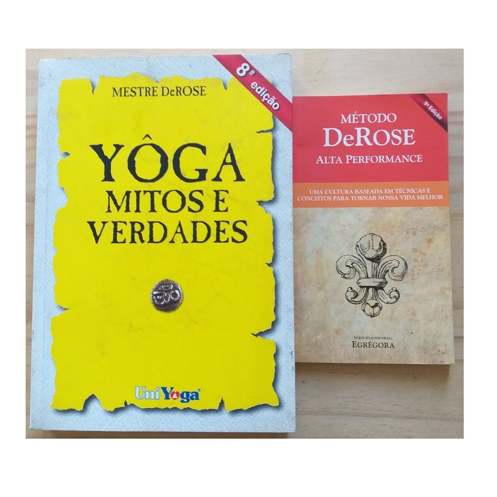LIVRO,  KIT(2),  MESTRE DEROSE, 1. YÔGA MITOS E VERDADES , 2. MÉTODO DE ROSE ALTA PERFORMANCE