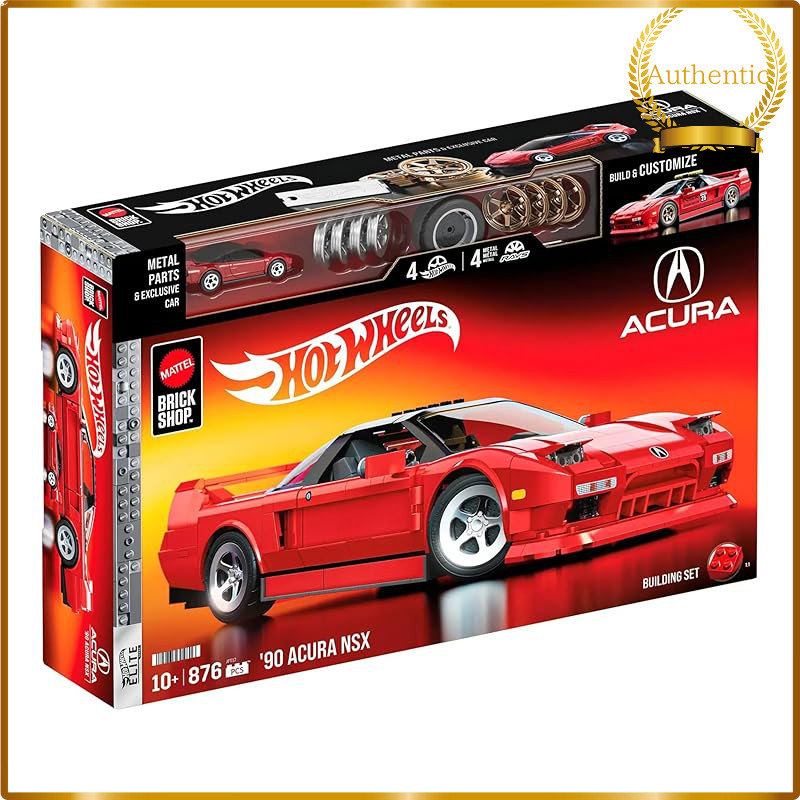 Hot Wheels Honda Acura NSX 1990 1:16 Model Kit 876 Pieces with 1:64 Mini Car