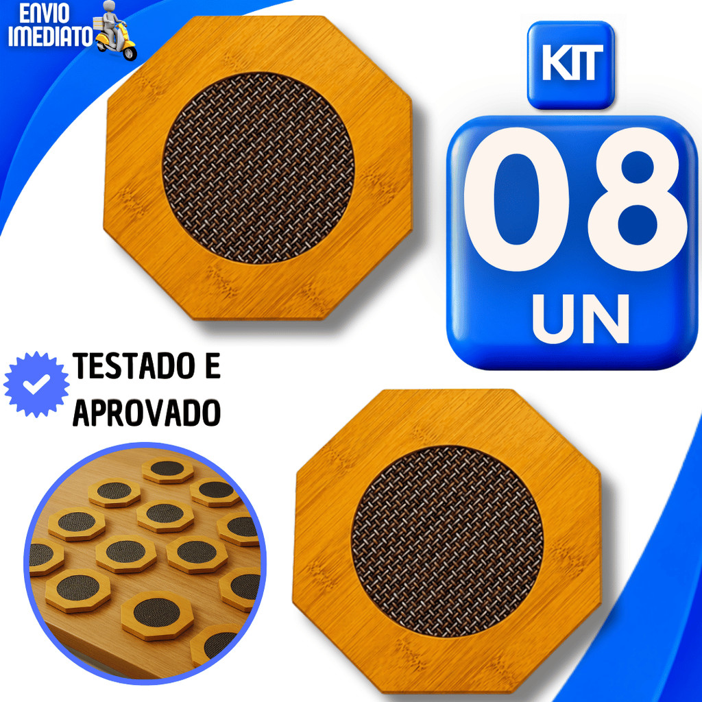 Jogo Descanso de Panela Bambu Alta Qualidade Casa Cozinha Buffet Restaurante 14.5cm Utilidades