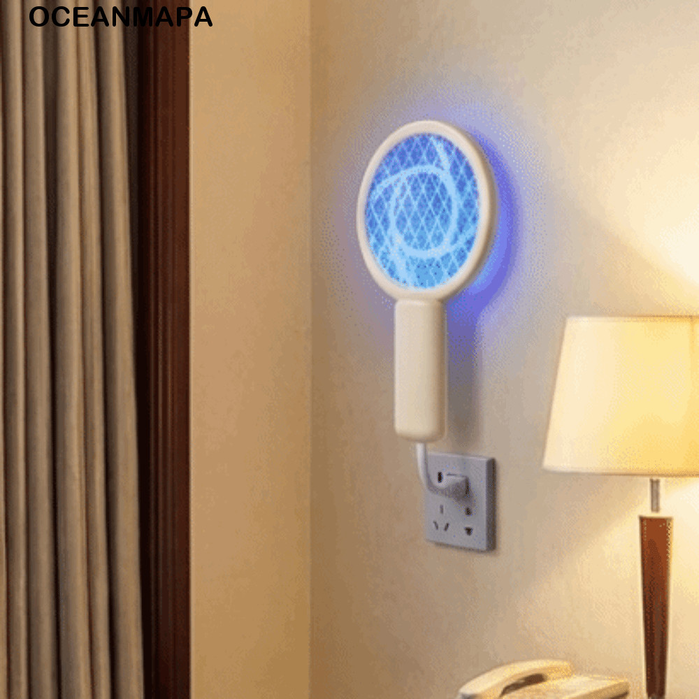 Mata-Mosquitos Elétrico OCEANMAPA , Mini Assassino De Plástico Portátil , Raquete De Insetos Com Carregamento USB