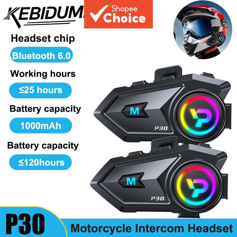 Capacete de Motocicleta P30, Intercomunicador Bluetooth, Comunicação sem Fio 300M, Fones de Ouvido Handsfree, Chamada e