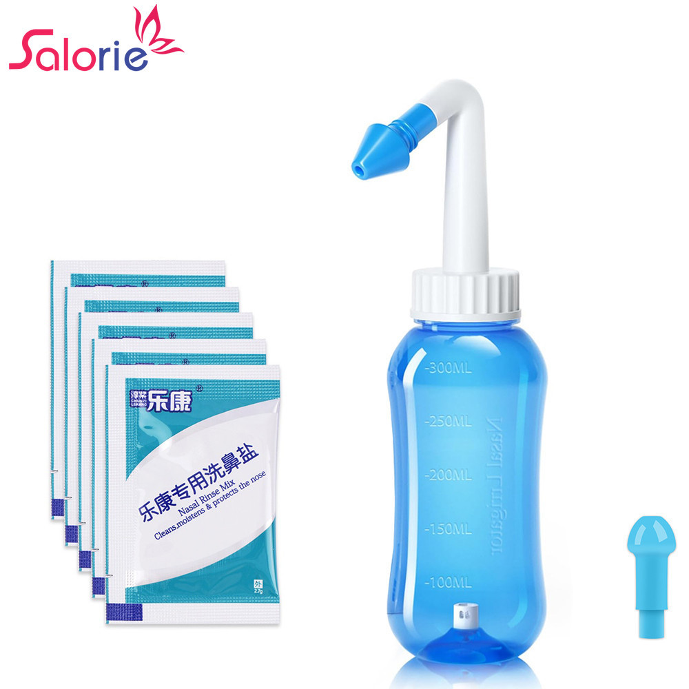 Salorie 300/500ml Lavagem Nasal Neti Pote Nariz Sinus Limpador Para Adultos Crianças Alívio De Alergias Sinusais