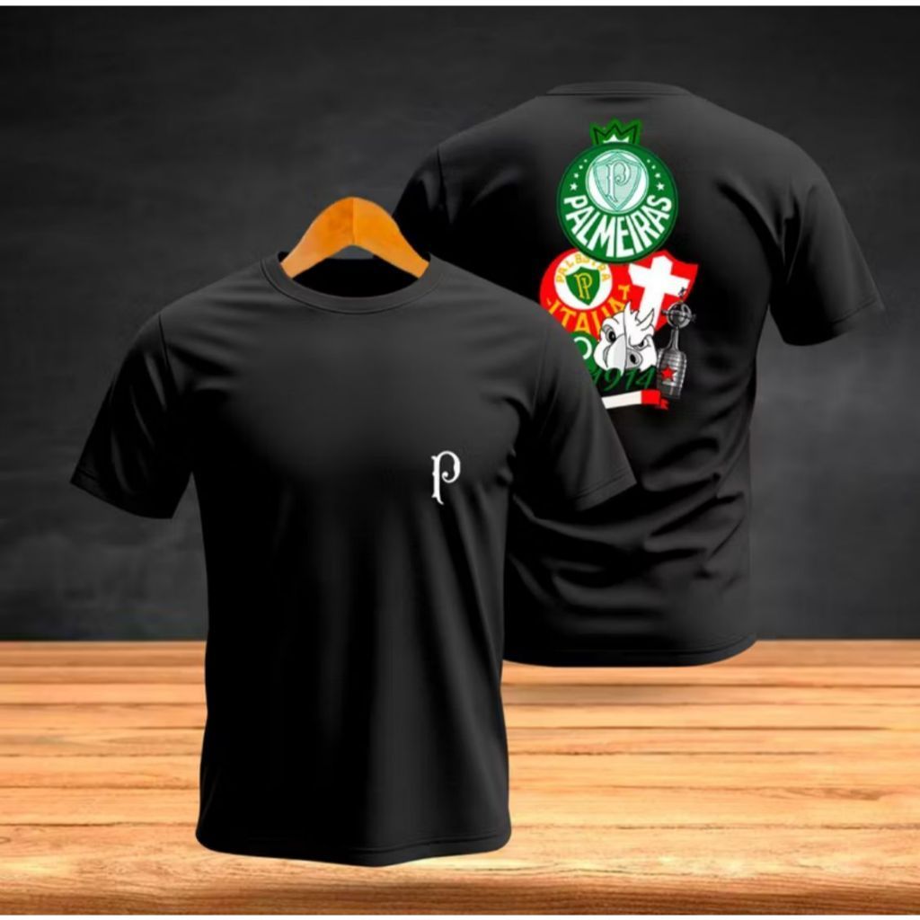 Camisa Masculina Palmeiras Torcedor Camiseta Time Verdão Futebol Esportiva Gola Redonda Algodão
