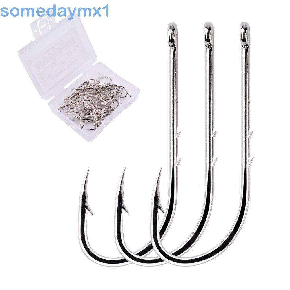 SOMEDAYMX1 100 PCS Gancho De Pesca De Haste Longa Ganchos De Isca Com Mosca Aço De Alto Carbono Anti-Ferrugem Anzol Farp