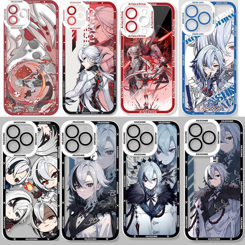 Capa Para Samsung Galaxy A57 A17 A56 A36 A26 A55 A16 A15 A07 A06 A54 A53 Genshin Impact Arlecchino Padrão Transparente S