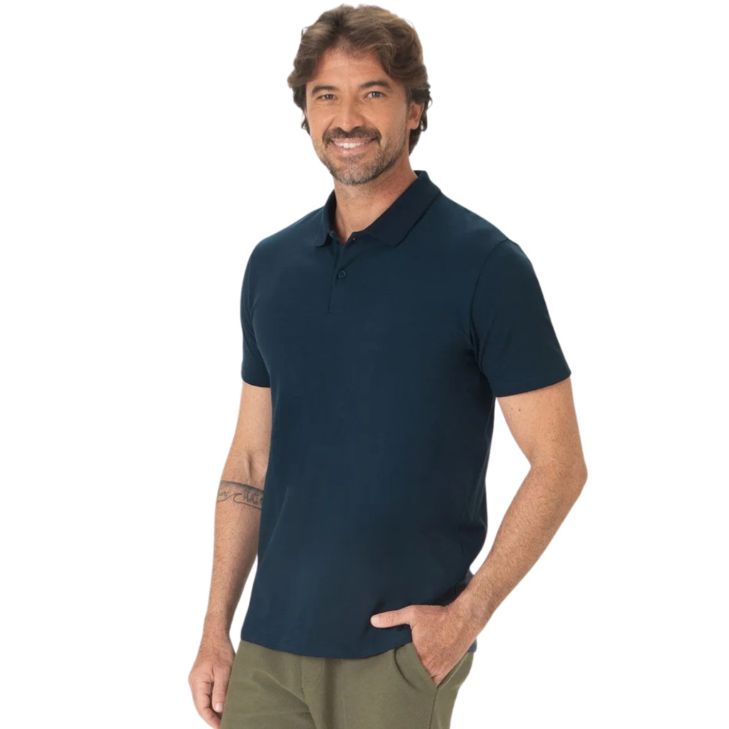 Camiseta Polo Masculina Básica Malha Piquet Stretch Malwee Original