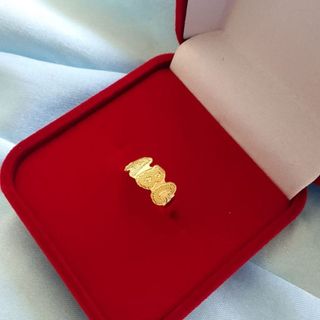 Anel Escolar Ajustável ABC Folheado a Ouro 18k - semi joia