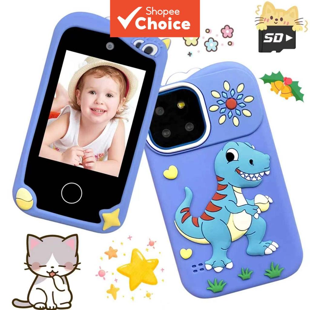 Smartphone Infantil Multifuncional Brinquedo Móvel com Tela Sensível ao Toque Câmeras Duplas, Lanterna, Relógio