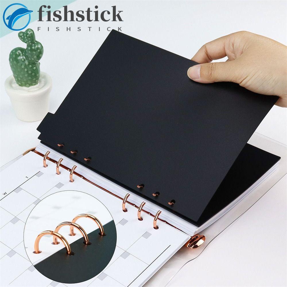 Divisor De Índice FISHSTICKA Material Escolar Preto A5 A6 A7 Papel Interno 6 Furos Separador De Fichário