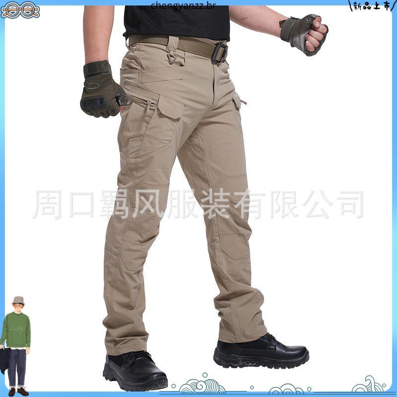 Calça Cargo Militar Masculino Tatica Rip Stop Impermeável Resistente Fora De Esportes Long Hiking Pesca Ar Livre - QUALY