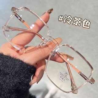 Xiaohongshu Armação Grande Ultraleve Marrom Frio Óculos Armação Feminina Anti-Azul Luz Óculos Planos Podem Ser Equipado 