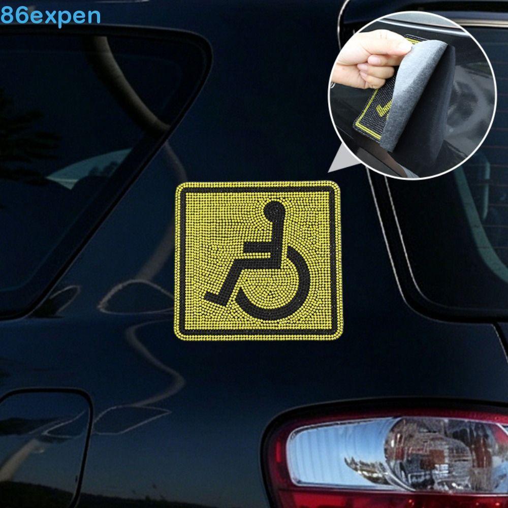 EXPEN1 Decalque Com Padrão De Cadeira De Rodas Embutido Strass , De Símbolo De Mobilidade De Vinil À Prova D'água Premiu