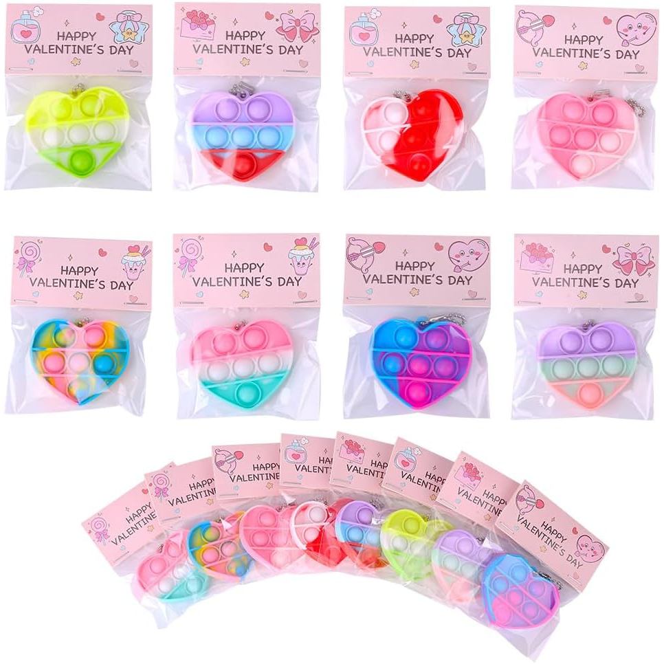 32 Pacotes de Presentes em Lote para o Dia dos Namorados para Crianças, Brinquedos Pop Fidget para o Dia dos Namorados p