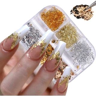 Flocos Holográficos para Unhas, Folhas de Alumínio Brilhantes 3D, Lantejoulas de Glitter para Arte de Unhas, Suprimentos
