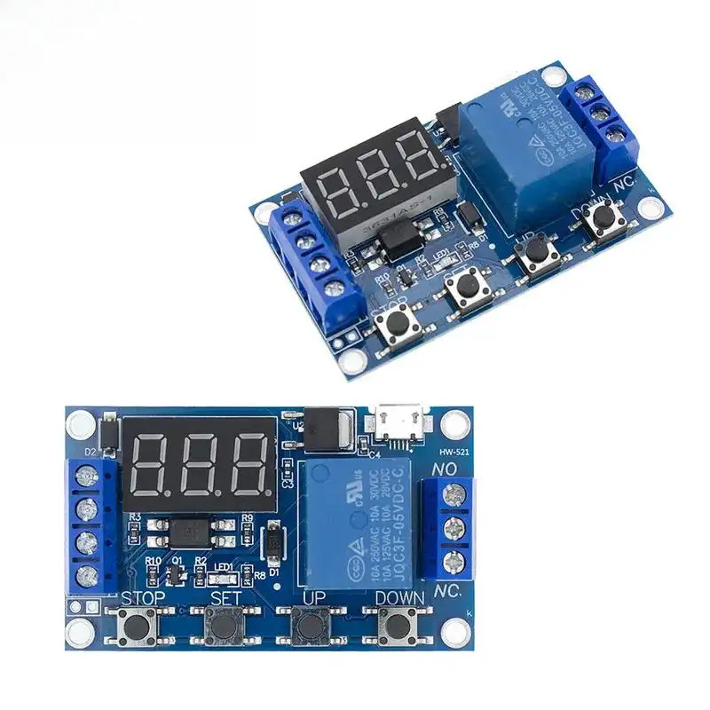 Módulo De Relé De Tempo DC 6-30V Display LED Micro USB 5V Ciclo De Automação Atraso Temporizador Interruptor Fora Circui