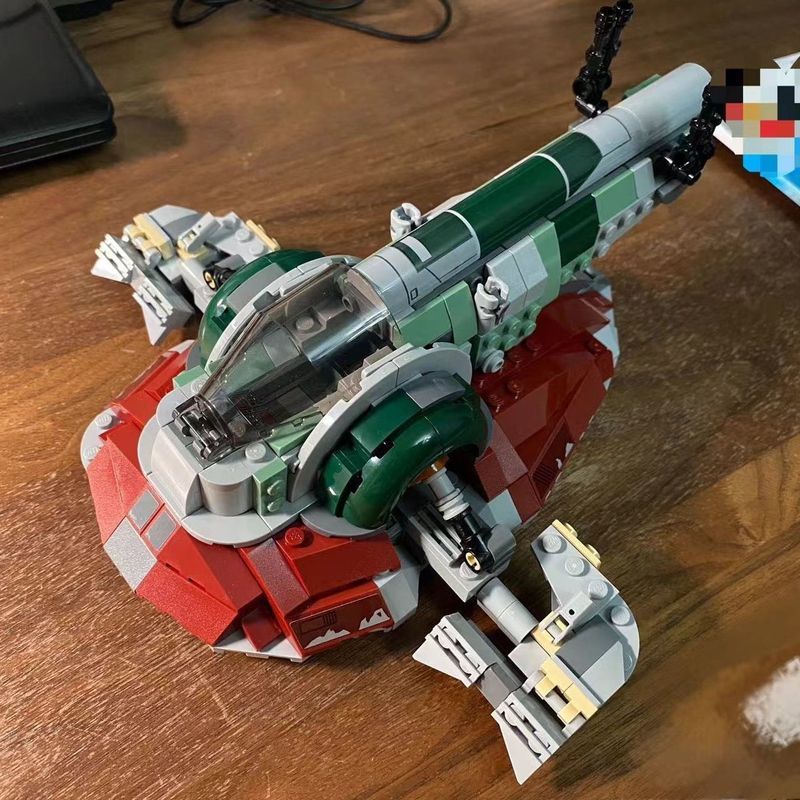 800 pçs Lego blocos de construção estrela navio de guerra Boba Fett nave espacial crianças montado caçador de recompensa