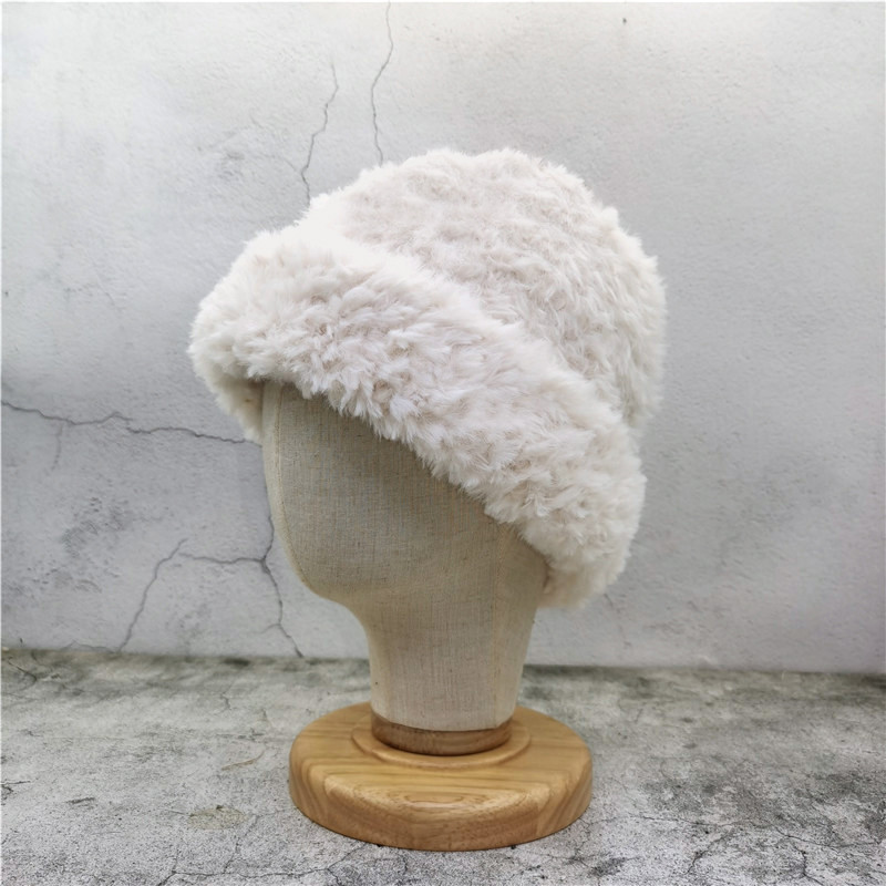 Chapéu de pelúcia grosso Baotou chapéu pilha chapéu de malha chapéu de lã outono inverno feminino grande circunferência 
