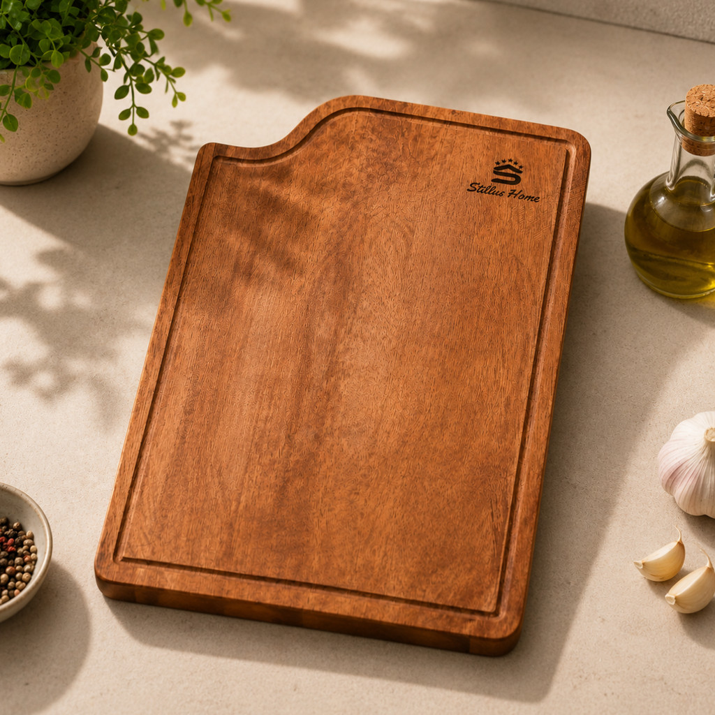 Tábua Corte Gourmet Madeira Teca Stillus Home Encaixe Para Cuba Resistente Duráv
