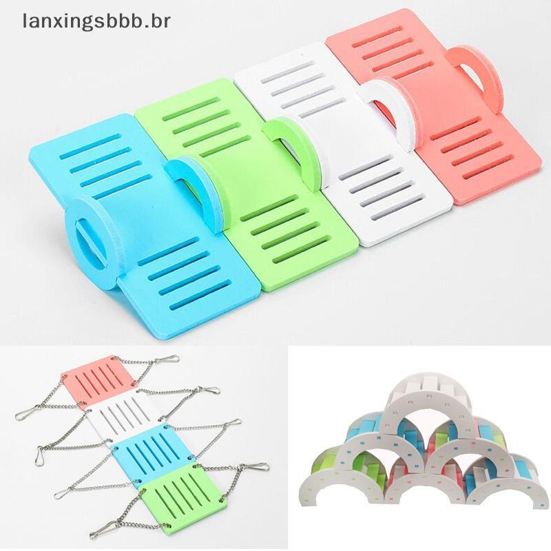 [LAX] Brinquedos Para Hamster De Estimação Ponte Arco-Íris De Madeira Gangorra De Balanço Pequeno Animal BR