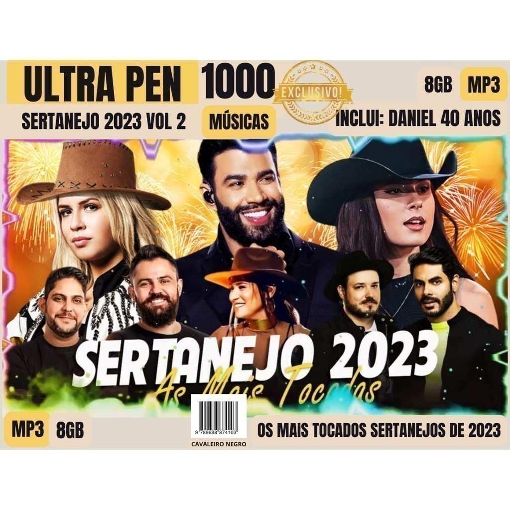 Mega Play driver 8gb Sertanejo 2024 As Mais Tocadas 1.000 Músicas ENVIO EXPRESSO