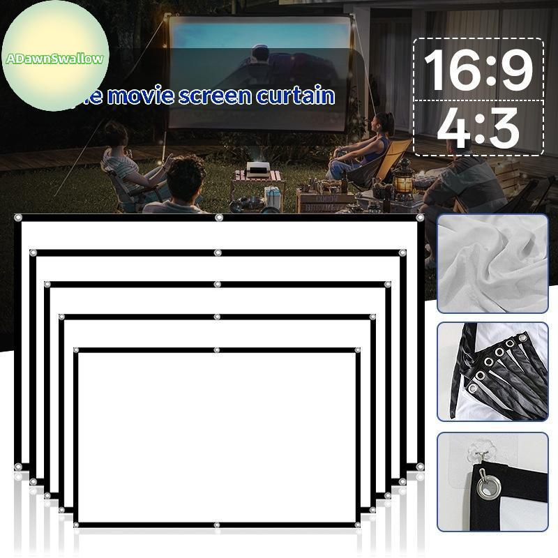 ADS Tela De Projetor Portátil Anti-Luz De Alta Definição Fácil Configuração Home Theater 60/72/840/100/120 Polegadas BR