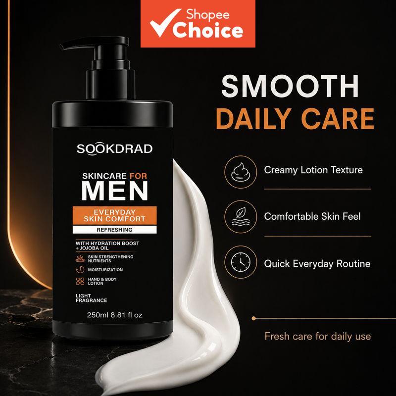 Pele oleosa, não pegajosa, creme para as mãos e corpo respirável para homens