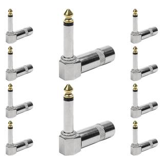 Conector P10 Macho Linha Mono 90 Graus Metal Ponta Gold Storm 10 Unidades