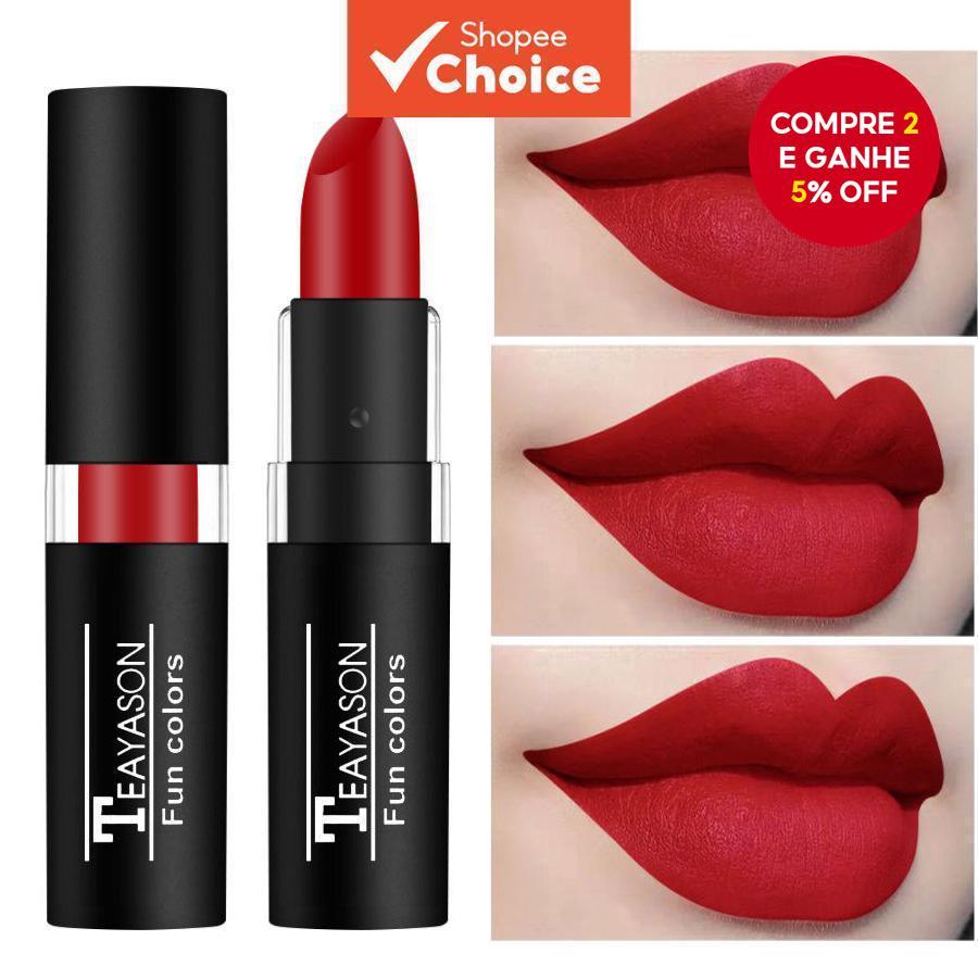 Batom TEAYASON Red Velvet : De Longa Duração , Hidratante , À Prova De Transferência , Escolha De Maquiagem Vermelha Ous