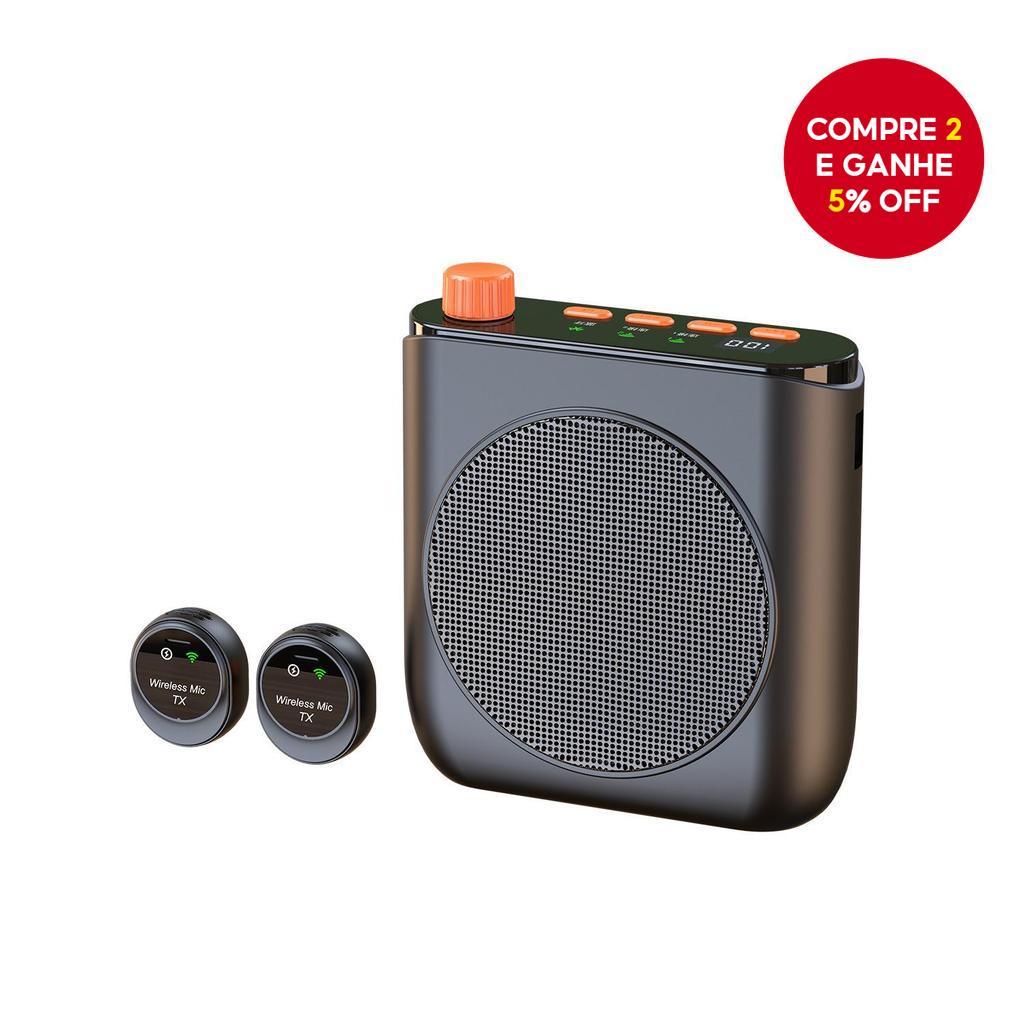 Amplificador De Microfone De Lapela Sem Fio E Alto-Falante Portátil Para Fala Do Professor