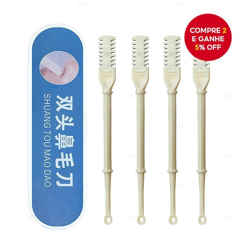 Aparador De Pêlos Do Nariz (Com Estojo) 4 Peças 2 Em 1 : 360 ° Design Giratório , Presente Ideal Para Pai , Namorado , M