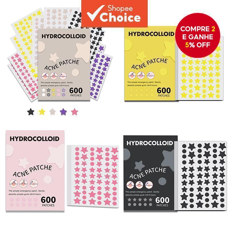 600 Pcs Patches De Espinhas Para Rosto , Adesivos Hidrocolóides Acne , Kit De Ferramentas Popper Adesivo De Cobrir E Man