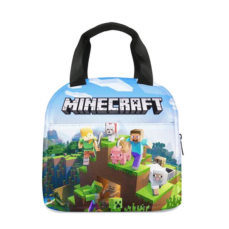 Minecraft Minecraft Novo Estilo Desenho Animado Anime Alunos do Ensino Fundamental Lancheira Crianças Bolsa de Gelo