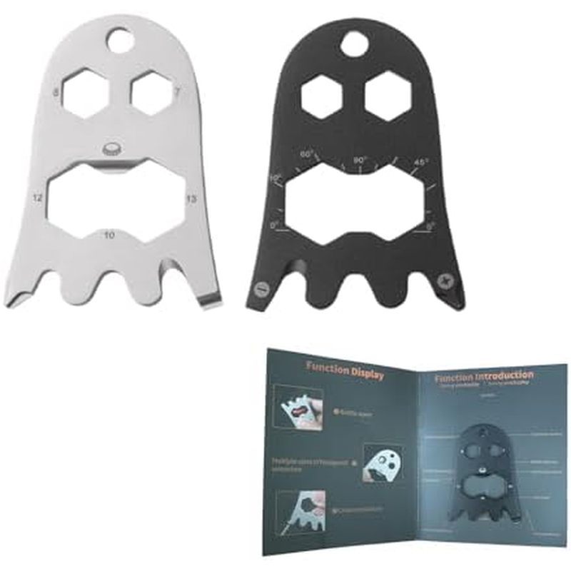 2 pack Ghost-Shaped Bottle Opener - 8-in-1 Multi-Tool Keychain, EDC Gadget, Multifunctional Portable Tool, 2025 NEW