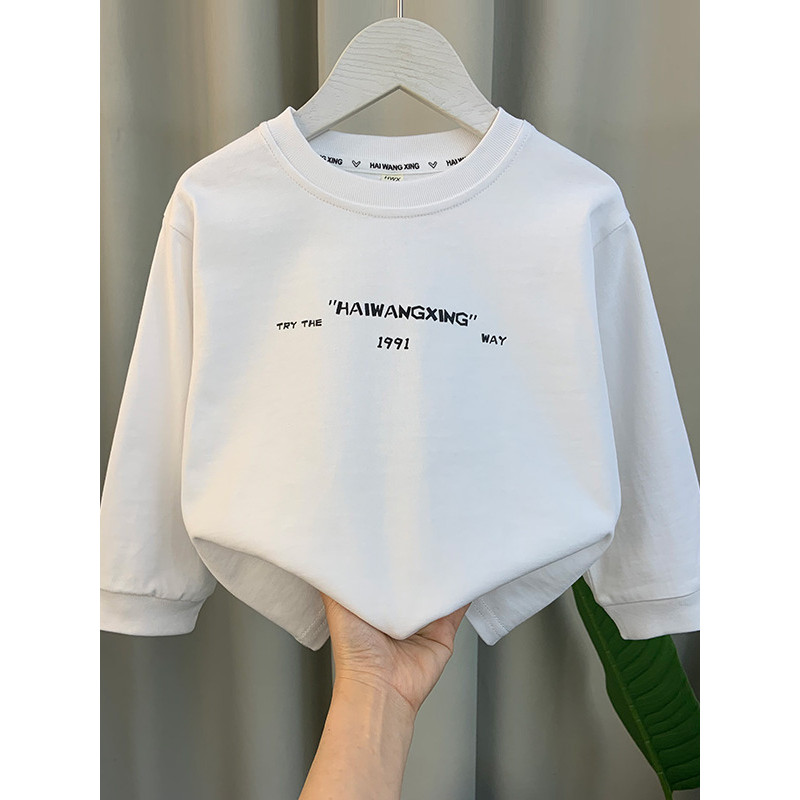 Meninos de manga comprida camiseta bebê primavera topos 2026 novo estilo moda meninos crianças primavera outono camisa d
