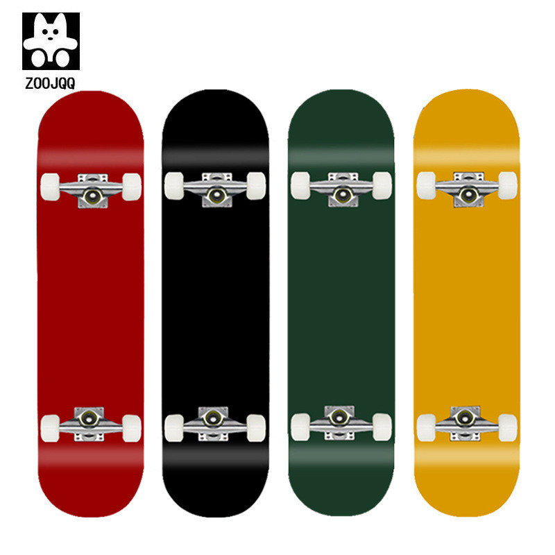 Skate de cor sólida, quatro rodas, escova dupla, placa de rua, juventude, placa côncava, adulto, crianças, cor primária,